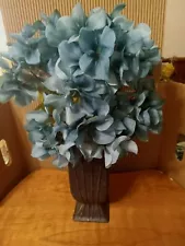 Blue Hydrangeas Silk Flowers with Hard PVC Vase