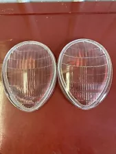 1939 FORD V8 DELUXE MERCURY HEADLIGHT LENS PAIR OEM