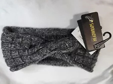 NWT! David & Young Hand-Knit Headwrap Heathered Charcoal Gray Twist