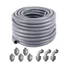 1inch 100ft Electrical Conduit Kit,with 5 Straight and 3 Angle Fittings Inclu...