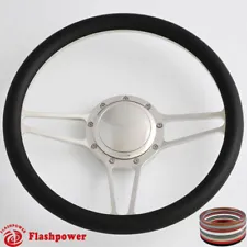 14" Billet Steering Wheels Black Half Wrap Dodge Challenger Charger Daytona