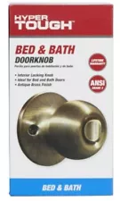 Hyper Tough Gold Bed & Bath Doorknob Ball Style Knob Antique Brass Finish NEW