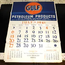 Gulf Oil July 1941 calendar wall poster
