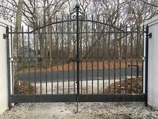 Antique / Vintage Wrought Iron Driveway Gate, Approx 12 ft wide x 8ft high