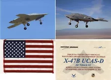 FLAG FLOWN ON NORTHROP GRUMMAN X-47B SHIP 2 FIRST FLIGHT -DRONE - UCAV