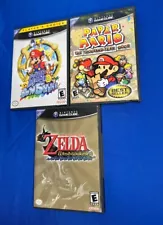 Nintendo Gamecube Lot Zelda Wind Waker 3 Games Paper Mario Sunshine Complete!