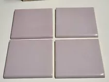 Vtg 60s Lot 4 TILECREST Ceramic Tiles Lilac Purple Lavender Bullnose 4 1/4" NOS