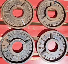 4 Vintage Billard Olympic 2 1/2 lb 1.13kg Weight Plates