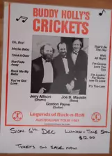 Buddy Holly's Crickets Tour Poster 1987 Australia Signed