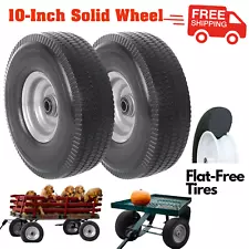 2 Pack Replacement Tire Wheels 4.10/3.50-4 Solid 10” PU Run Flat Free Tubeless