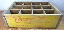 Vintage Coca-Cola soda pop Wooden Crate Yellow Salt Lake City, Utah 12 bottle