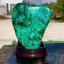 7.04LB Natural glossy Malachite transparent cluster rough mineral sample