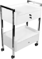 Supreme Medical Dental Mobile Utility Cabinet with Steel Frame and Two Drawer