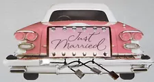 1958 Pontiac Chieftain Star Chief Bonneville Convrtble Just Married Wedding Card