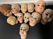 Lot of 11 Artist Made Porcelain Antique Repro Doll Heads SFBJ, JDR & More