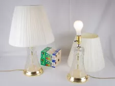 Three way bedside lamps, pair (extra 3-way bulbs included)