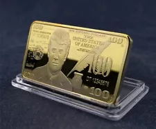 New Years SALE! President Trump 24K $100 Gold Bar MAGA Collectable Coin Gift