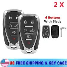 2 for Chevy Camaro Convertible 2016-2023 Smart Remote Key Fob Shell Case 6Button