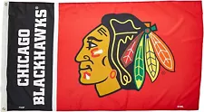 NHL CHICAGO BLACKHAWKS TEAM LOGO FLAG 3 X 5 FOOT ( ON SALE )