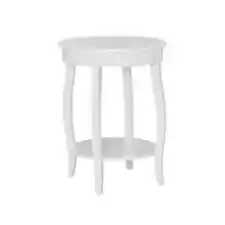 Justine 18" W x 18" D x 24" H White Round Wood Table