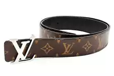 Louis Vuitton Monogram Reversible Belt With Silver Tone Buckle Eb0724lrxdu