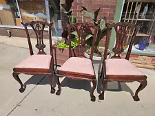 Chippendale Mahogany wood carved Ball & claw ornate chair 3 available