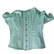 Corset Story Corset Mint Green Victoriana Size Medium Off-The Shoulder Ruffles