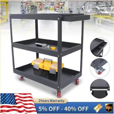 3-Tier Heavy Duty Rolling Utility Tool Cart Service Organizer Storage Trolley