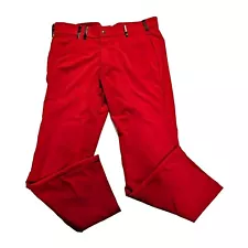 Iliac Golf Relaxed Fit Red Golf Pants Trousers By Bert LaMar Men's Size 36/32