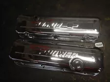 VINTAGE BIG BLOCK TALL CHEVY POWER CHROME VALVE COVERS BOW TIE 396 402 427 454