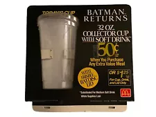 McDonald’s Batman Returns Cup Display Sign POS Point of Sale Vintage 1992