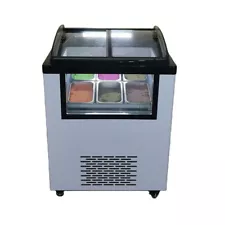 6 Pans Gelato Display Showcase Hard Ice Cream Cabinet, Direct Cooling Freezer