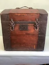 Antique Restored Half Trunk 17.25”H 16”Wx15”D