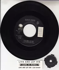 GUNS N' ROSES Live and Let Die 2 versions 7" 45 record + juke box title strip