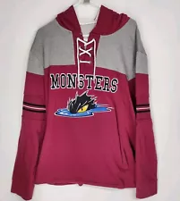 Mens XL AHL Cleveland Lake Erie Monsters Ice Hockey Jersey Style Hoodie