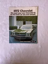 Original Vintage 1972 Chevrolet Impala Caprice Car Sales Brochure