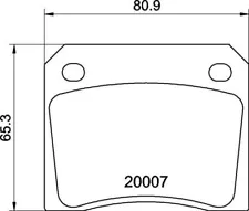 Mintex Car Brake Pad Rear Dimensions 65.3mm x 80.9mm For AC MGB521