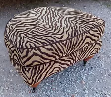 Brown Beige Zebra Print Footstool / Stool (FS-142)