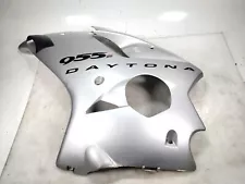 2002 Triumph Daytona 955i Left Mid Fairing Cowl Cover Silver