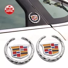 2pcs For Cadillac Fender Marker Door Logo Badge Emblem Car Decoration Sport V US (For: 1984 Eldorado)