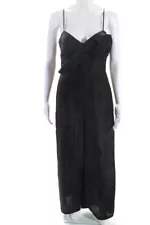 Hutch Womens Solana Satin Jumpsuit Black Size 4 13893618