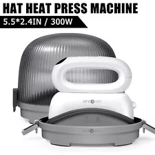 HTVRONT 5.5"x2.4" Hat Heat Press Machine Portable Digital for Various Hats Caps