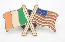Irish Flag and American Flag Ireland Vintage Lapel Pin