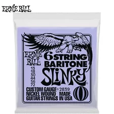 Ernie Ball 2839 Slinky 6-String Baritone Electric Guitar Strings 13-72