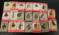 Vintage Sterling Silver Charms Lot of 20 on Original Sales Cards for Bracelets