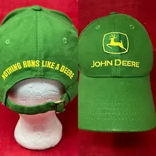 John Deere SnapBack Green Baseball Hat Adjustable NOTHING RUNS LIKE A DEERE