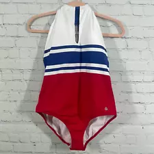 Lascana One Piece Swimingsuit Women Size 10 Red Blue 4th of July Bathing Suit