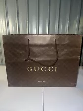 Gucci Empty Large XL Fiernze 1921 Brown Purse Shopping Gift Bag 19.25” x 14” x 7