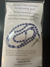 Knotted Cord Rosary Kit - Everything Needed to Make Knotted Rosary Gray /Silver