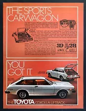 1977 Toyota Corolla Liftback SR-5 & Deluxe Sports Car Wagon photo promo print ad